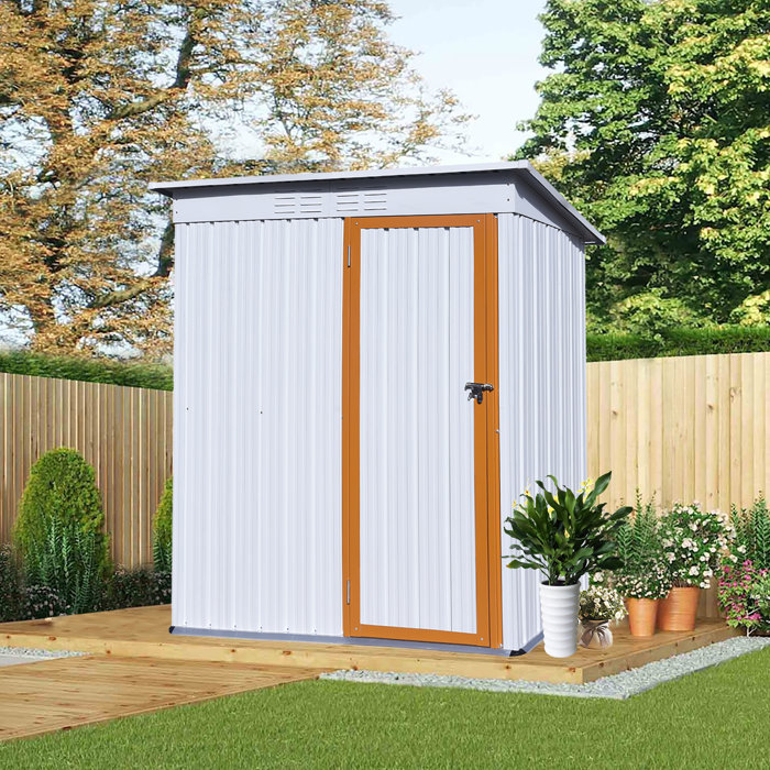 Thanaddo Alcazar 5.4ft x 2.8ft Metal Outdoor Storage Shed Lockable